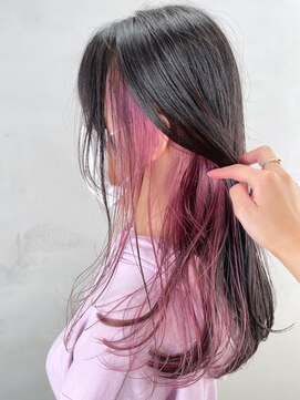 アイティー バイ アルバム 中野店(IT by ALBUM) デザインカラーベビーピンクレイヤーカット_ba341501