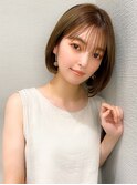 似合わせ小顔ボブヘアオリーブカラー 20代30代40代