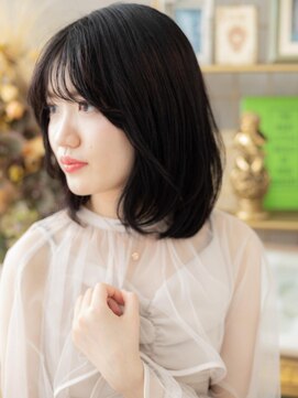 カバーヘア ブリス 上尾西口店(COVER HAIR bliss) アッシュブラック大人かわいいエアストレートa上尾20代30代40代