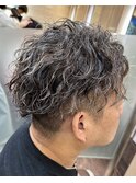 金メッシュワイルド大人ツイストスパイラルツーブロショート