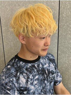 ニアウ 伊勢崎連取店(Niau) 金髪マッシュメンズカラーメンズパーマ