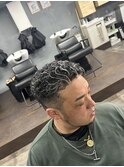 ホワイトメッシュ極道パーマ