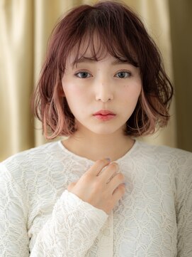 カバーヘア イヴ 戸頭店(COVER HAIR EVE) □ミルクティーピンクハイライトふわミディ403戸頭20代30代40代