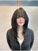 ホワイトブロンド/外ハネボブ/美髪/ワイドバング/ブルーブラック