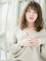 大波純一美容室パーティハン&nbsp;大人ガーリー春カラーゆるふわウェーブロブa小山20代30代40代