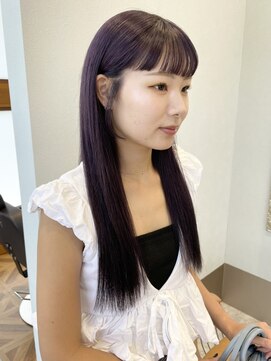 エムサロン 前橋川原(emusalon) ラベンダーカラー/ぱっつん前髪