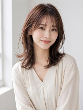 リリアーナ(LILIANA) 池袋 レイヤーウルフ シースルーバング ラベンダーブラウン