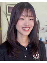 ヘアーメイク ミッキー(Hair Make Micky)&nbsp;顔まわりレイヤー×ピンクブラウン