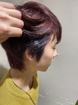 エレナ(elena) メンズ インナーカラー  レッド×パープル