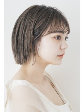 ガーデン タチカワ(garden tachikawa) シースルーバング×ボブ×カーキアッシュ