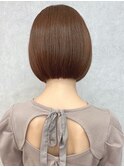 チェリーブラウンカラーで艶ミニボブ