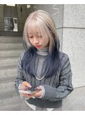 ルーツカラー ホワイトベージュ×ネイビー