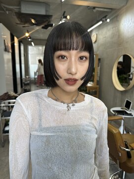 ソルトウォーター(SALT WATER) 姫カット　ボブ　切りっぱなしボブ　小顔　黒髪