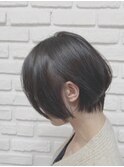 小顔ショート/丸みショート/グレージュ/ブリーチなし/池袋