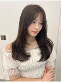 レイヤーロング美髪ワンカールシルキーグレージュ