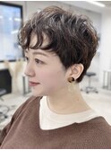 ショートパーマ　クセ毛ショート　大人ショート　福岡ショート