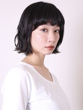 ヨファヘアー 岡本店(YOFA hair) 似合わせカット暗めカラーブルーブラックショートボブ0903