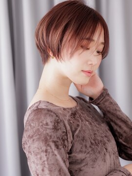 カバーヘアアンドスパ ブリス 浦和(COVER HAIR&SPA bliss) コーラルピンク似合わせカット抜け感丸みショートZ浦和20代30代