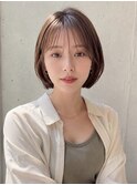 【NOA】耳かけミニボブ×シースルーバング×透明感グレージュ