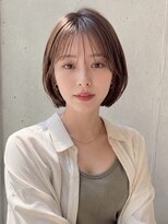 ノア 三宮店(NOA)&nbsp;【NOA】耳かけミニボブ×シースルーバング×透明感グレージュ