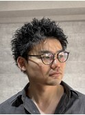 ナチュラルショート×ツイストパーマ
