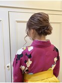 もこもこアレンジ　卒業式　ヘアセット　成人式