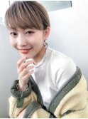 小顔カット×ボブルフ×イルミナカラー×ピンクベージュ×新宿