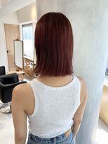 ヒビト 恵比寿 渋谷(HIBITO.)&nbsp;髪質改善カラー　赤み大人ボブ　切りっぱなしボブ　恵比寿