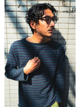 ボンド 三軒茶屋(Bond) メンズパーマ×かき上げ前髪【三軒茶屋 メンズカット】