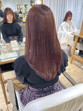 ネオリーブ チロル 横浜西口店(Neolive CiroL.) 春色チェリーピンク ダブルカラー 暖色カラー　艶髪
