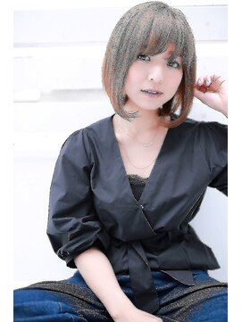 ラフィスヘアー クロム 大宮店(La fith hair chrome) 【Lafith】オレンジベージュカラー×ボブスタイル