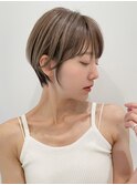 外国人風ショートヘア ハイライト アッシュベージュ t711