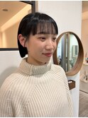 切りっぱなしボブ/ワイドバング/前髪/原宿神宮前
