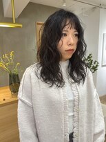 ローレン(LOREN)&nbsp;黒髪/ボブルフ/ネビージュ/小顔/ワンレン/栄/髪質改善/前髪