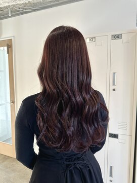 ホネン(honen) ワインレッド×韓国ヘア