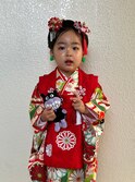 かわいらしく スッキリ 日本髪風 七五三 ヘアアレンジ