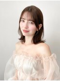 くびれヘアアプリコットオレンジ夏ヘアハイライトカラー