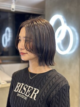 シュク 高円寺(SYUK) くびれボブ/オリーブグレージュ/顔まわりカット/SYUK高円寺/坂元