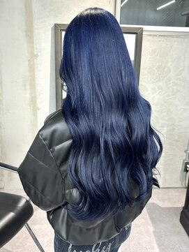 ハロ(Halo) ディープブルー/ブリーチカラー/ハイトーンロング/韓国