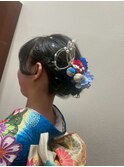 成人式ヘアセットアップスタイル編み込みヘアアレンジ