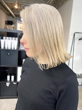 ルーツ ヘア デザイン(roots hair design) 四ツ橋美容室★roots★ケアブリーチ★ダブルカラーミルクティー