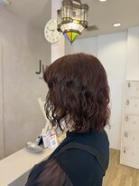 ジュエ ヘアー デザイン(Jue hair design)&nbsp;ボルドーブラウン×パーマ/ボブパーマ/ボルド/20代/知立