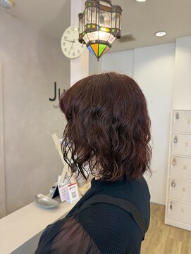 ジュエ ヘアー デザイン(Jue hair design) ボルドーブラウン×パーマ/ボブパーマ/ボルド/20代/知立