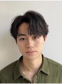 センターパート　ニュアンスパーマ