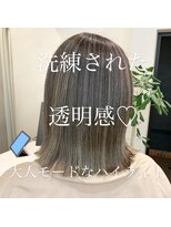 大人女性/ハイライト/明るい白髪染め/白髪ぼかし