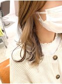 インナーカラー ホワイトベージュ ミルクティーベージュ