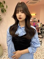 ボタン シブヤ(VOTAN SHIBUYA) 韓国ヘア/くびれヘア/前髪あり/顔まわりカット/暗め透け感カラー