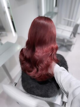 ユニック ウメダ(unique UMEDA) ブリーチなしダブルカラー×ピンクレッドブラウン×10代20代30代