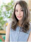 アシンメトリーくすみカラーくせ毛風ウェーブc5上尾20代30代40代