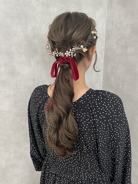 ロットアニバース(lott annibirth) 【髪質改善】編み込みローポニー@mutsumi